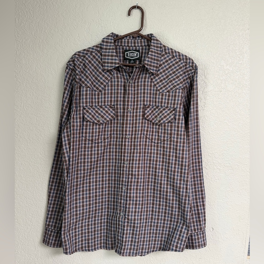 Gibson Men's Plaid Pearl Snap Cowboy Shirt